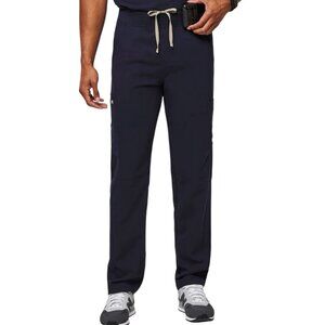 FIGS Axim Cargo Scrub Pants Mens Size 2XL Drawstring Stretch Navy Blue